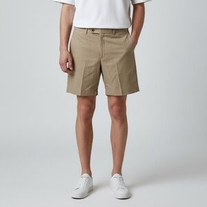 Tom James Men’s Size 34X8 Silk Wool Linen Beige Chinos Shorts